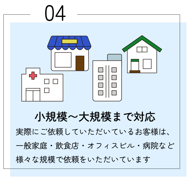 4.小規模〜大規模まで対応